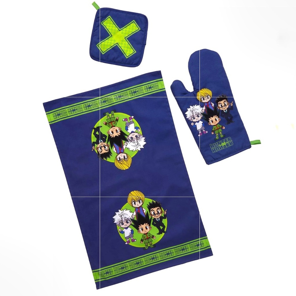 Hunter x Hunter Chibi Group Portrait Kitchen Set Oven Mitt, Pot Holder, Towel